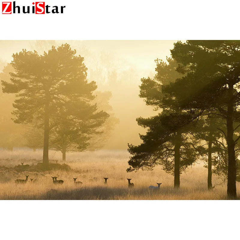 

5D Diamond Painting fallow-deer-and-pines Sale Full Drill Square Animal Embroidery Cross Stitch Home Decoration Gift WHH