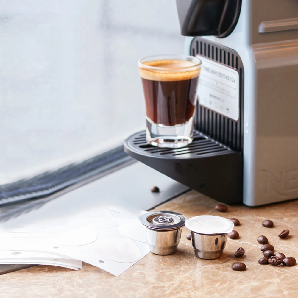 Stainless Steel Reusable Capsules Refillable Coffee Capsules Pods with Lids Compatible with Nespresso Espresso Maker