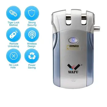 

Wafu WF-019 Electric Door Lock Wireless Control With Remote Control Open & Close Smart Lock Home Security Door Easy Installing