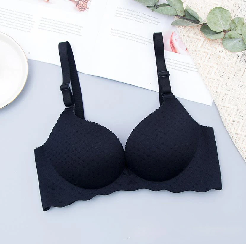 Baharcelin Sexy Woman Young Girl Cute bra Printed Dot Push Up Bra French Romantic Gathered wireless plaid push up bra underwear - Цвет: c6