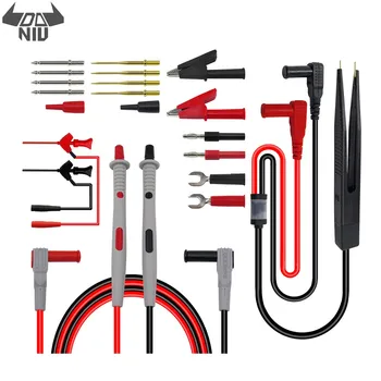 DANIU P1503E multímetro sonda prueba lleva el Kit pinzas al cable con conector Banana agujas reemplazables multímetro Digital 1