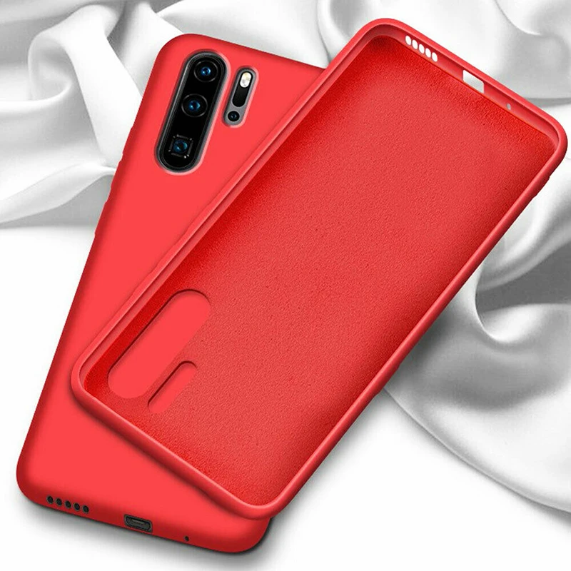 Жидкий силиконовый чехол для huawei P30 Pro P20 Lite P10, Мягкий противоударный чехол для huawei mate 30 20 10 P Smart Plus - Цвет: Red