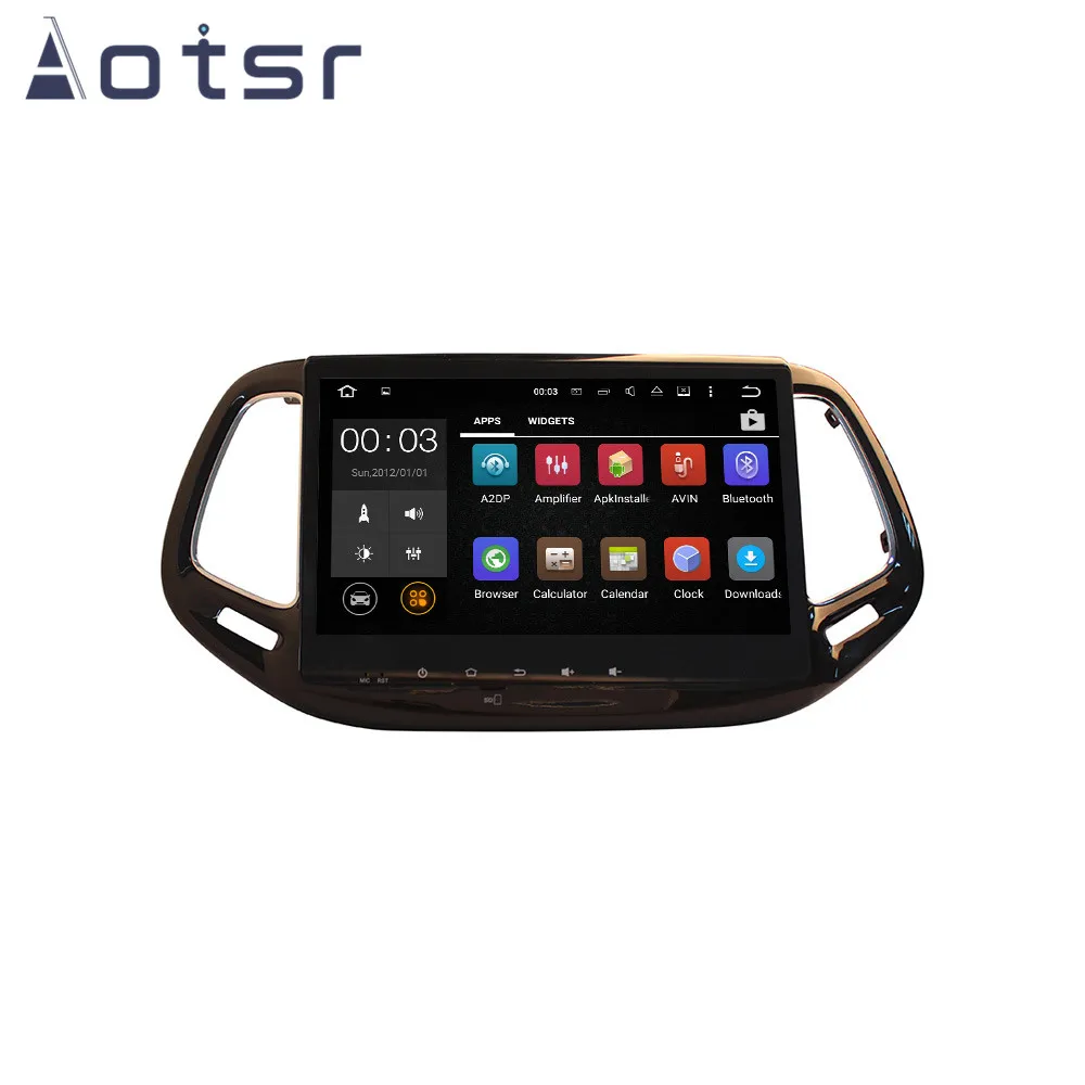 Best Android 9 64GB Car No DVD Player GPS navigation For JEEP Commander 2016+ Radio Tape Recorder Multimedia player Headunit HD IPS 2