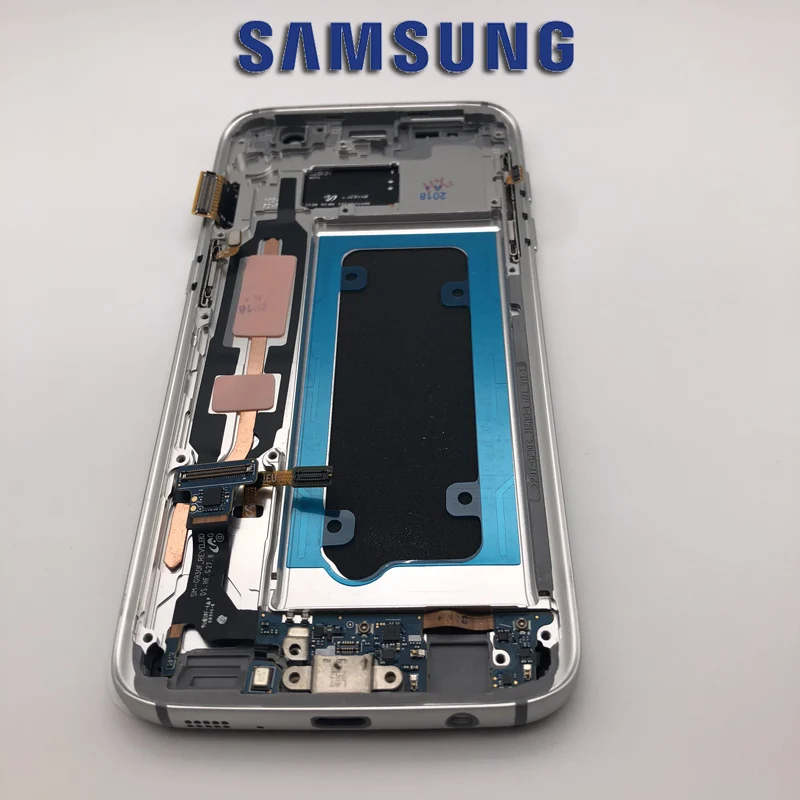Без Buan-Shadow дисплей для SAMSUNG Galaxy S7 G930 G930A G930F ЖК-дисплей с рамкой кодирующий преобразователь сенсорного экрана в сборе - Цвет: G930F FRAME GOLD