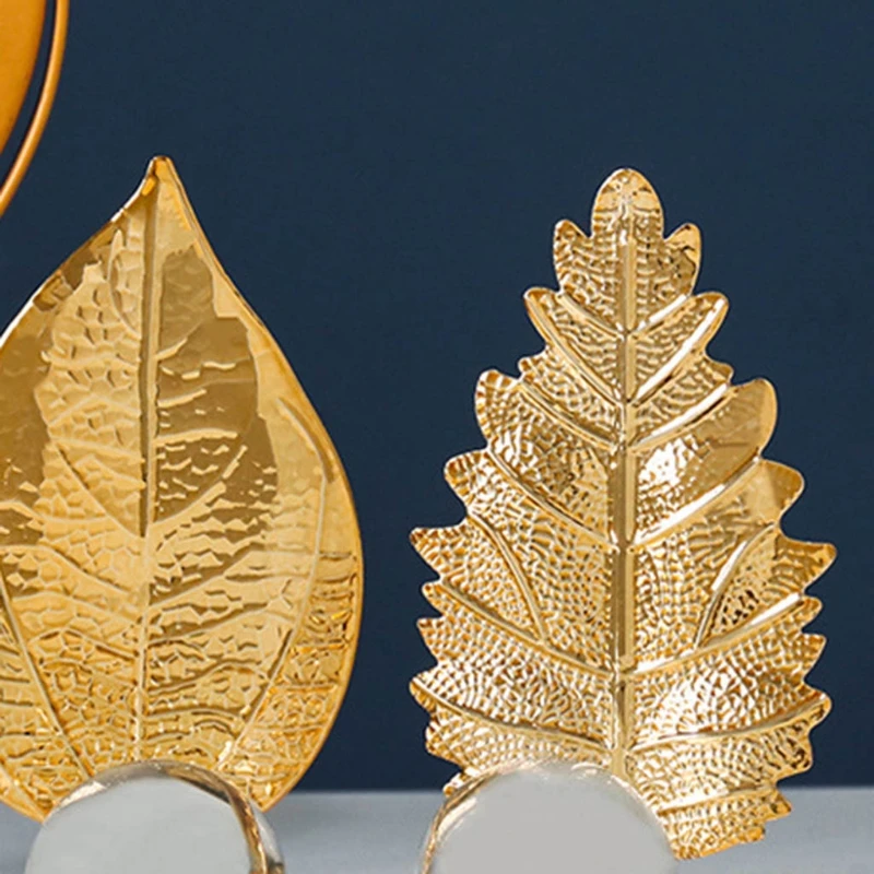 Luxury Iron Crystal Ball Golden Leaf Ornaments 2 Luxury Iron Crystal Ball Golden Leaf Ornaments 2