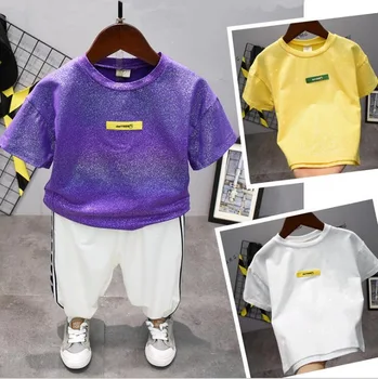 

Baby Boy Clothing Set Cute Summer T-shirt Children Boys Clothes T-shirt and Anti Mosquito Pants boys Set For Kids Outfit 2-7year