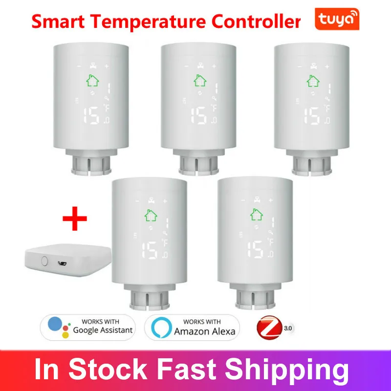ZigBee Wifi Smart Radiator Actuator Thermostatic Radiator Tuya Temperature Controller Voice Remote Control Via Alexa Google Home