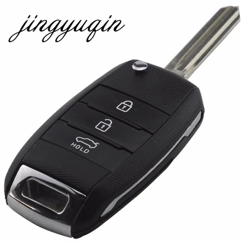 

jingyuqin Right blade Flip Folding Remote Key Case Shell for KIA K2 K3 K5 Carens Cerato Forte Car Fob Cover Housing