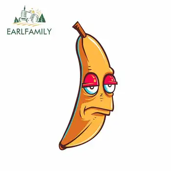 

EARLFAMILY 13cm x 6.3cm for Banana Bart Upset Car Stickers Trunk Refrigerator Personality Decal Cartoon Bumper Car Accessories