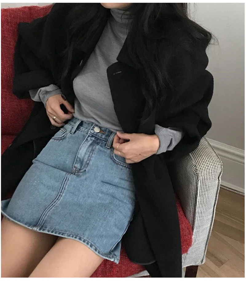 Lucyever Autumn Women Wool Coat Long Sleeve Single Breasted Fashion Turn Down Female Blends Causal Loose Winter Outwear 2020