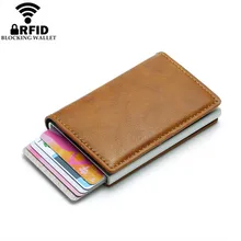 Умный кошелек унисекс с металлической прослойкой, кошелек с алюминиевой застежкой, для хранения визиток, кредитных