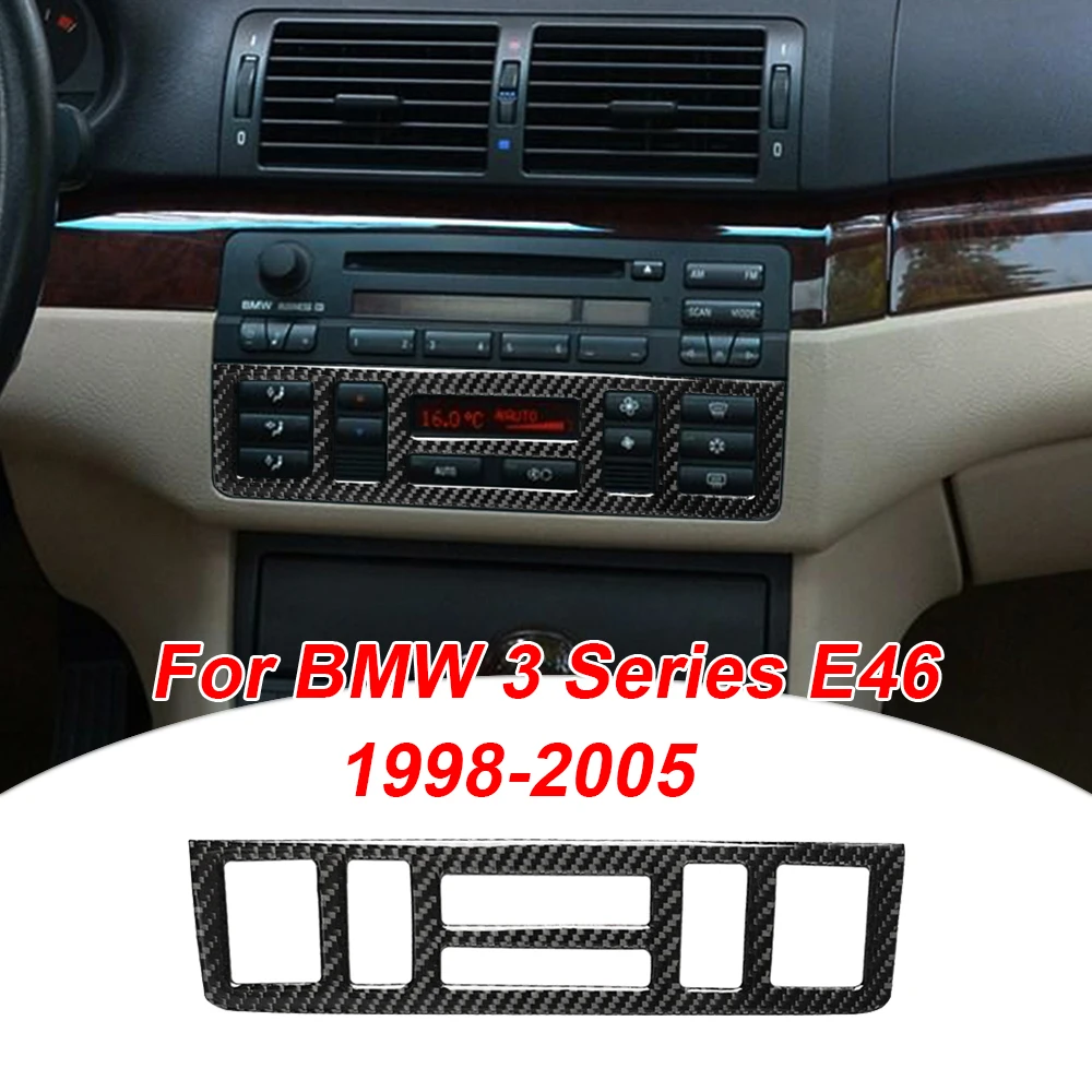 

248*62mm Car Console AC Panel Control cover Sticker Trims black For BMW 3 Series E46 1998-2005 Auto Interior AC Panel cover
