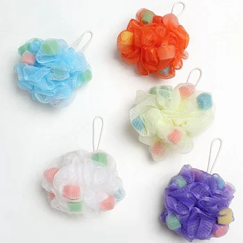 

Mini Bath Ball Flower Mesh Brushes Sponges Bath Accessories for Kids Body Wisp Dry Brush Exfoliation Random Color
