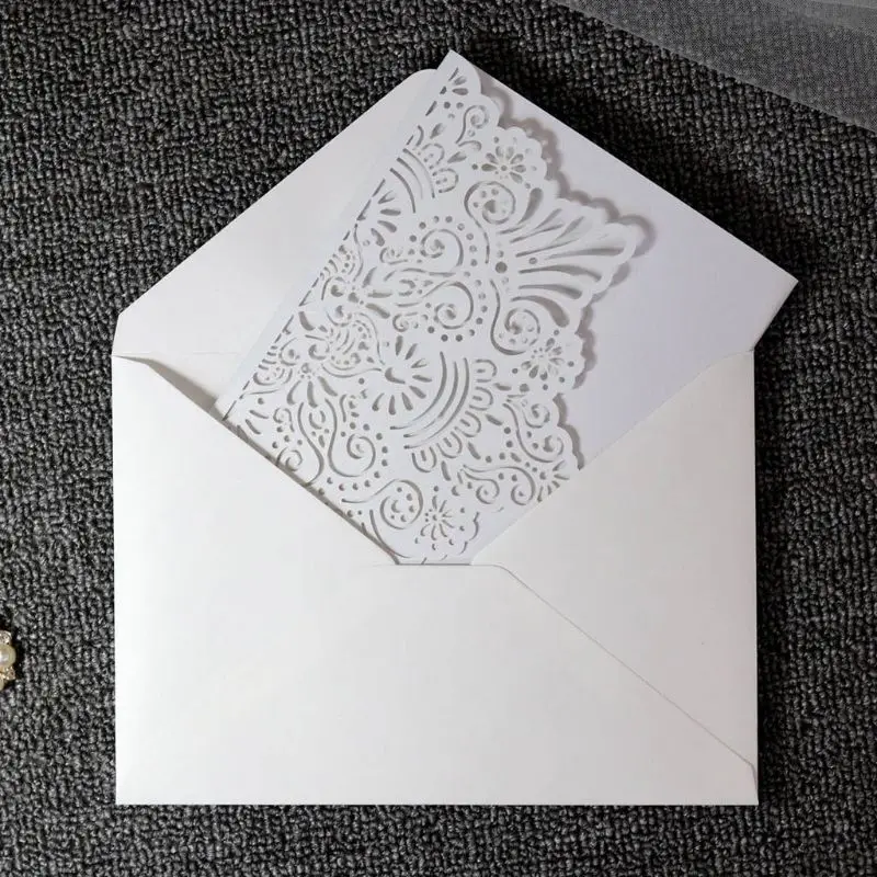 10 Pcs 3D European Style Wedding Invitation Card with Envelope Kits Party Supply - 4.00057E+12