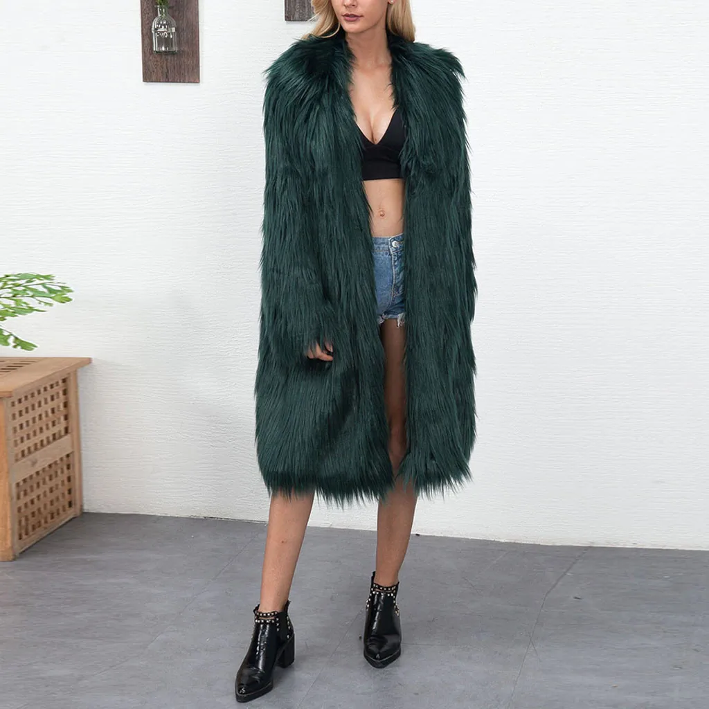 Зимнее пальто, Женское пальто из искусственного меха, модное пальто, зимнее теплое, цвет блока, искусственный мех, длинная куртка, женская верхняя одежда, женский жакет