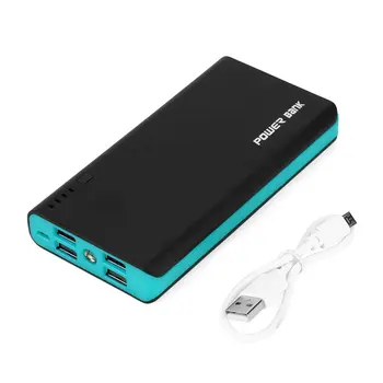

Universal 8000mAh Portable Power Bank 4 USB Ports Power Supply For Smart Phones 18650 Battery Backup Power With LED Light
