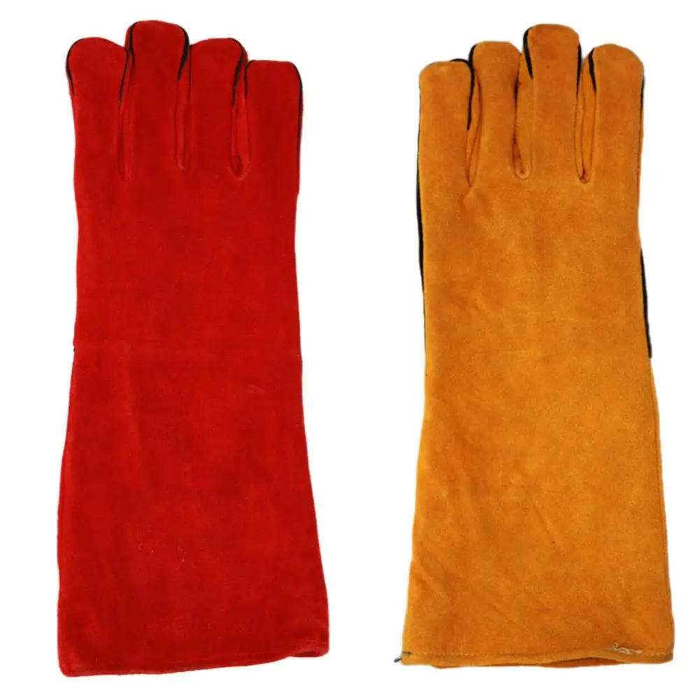

2Pcs Welders Raw Cowhide Factory Gardening Welding Stove Heat Resistant Gloves