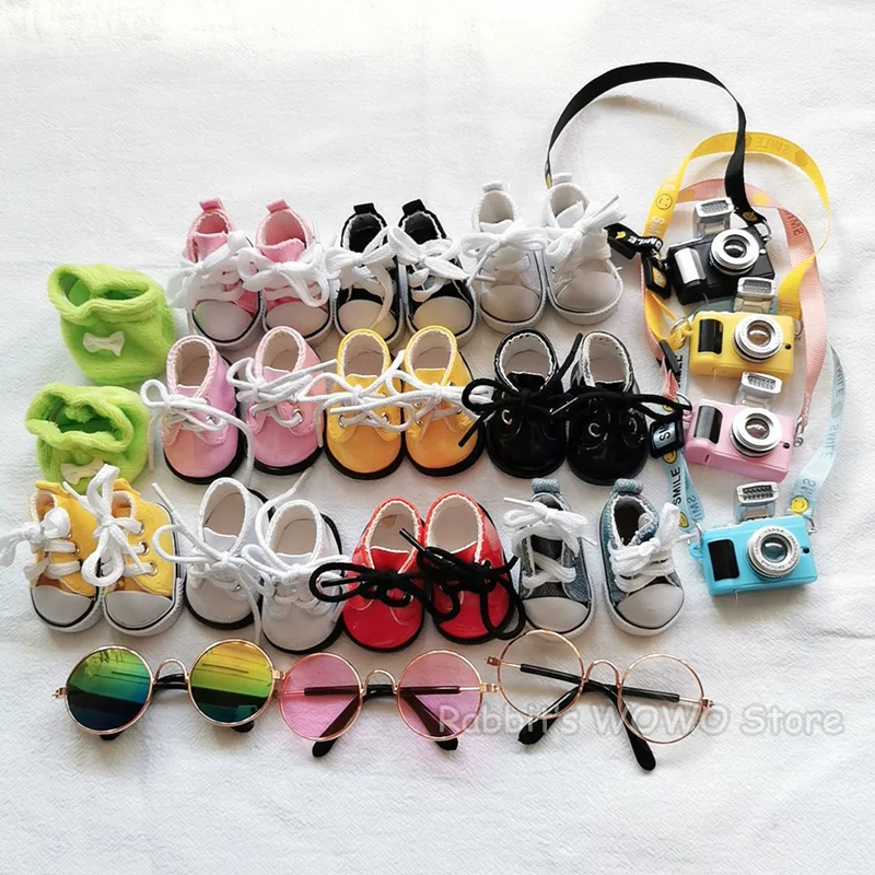 Plush Doll Accessories 20cm Korea Kpop EXO Idol Dolls Canvas Shoes Leather Shoes Glasses Camera Toy
