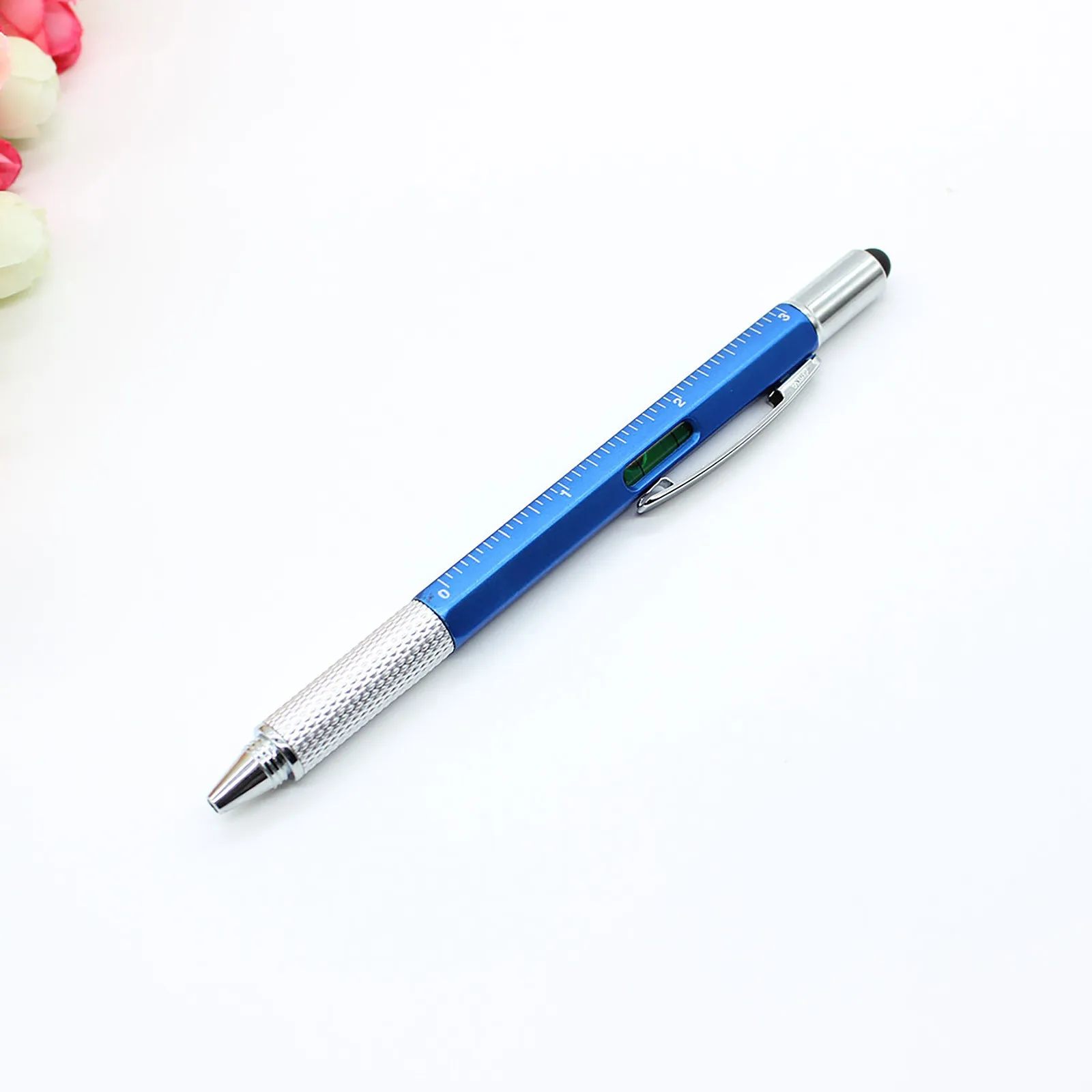 6 in 1 Multi-tools Pens Multifunction Ball-point Pen Caliper D8A2 Y6F2 X1R2 