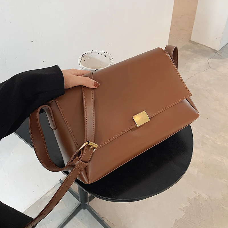 

Casual Solid Color Large Women Shoulder Bag High Capacity Women's Handbags Soft Leather Square Crossbody Bags For Women 2020 New