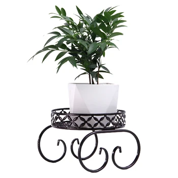 

European Style Holder Iron Art Succulent Display Flower Pot Garden Living Room Round Support Rack Balcony Geometry Plant Stand