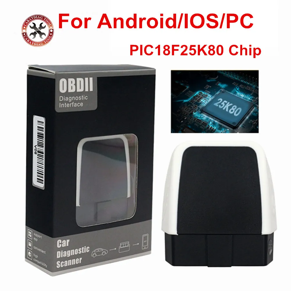 

Bluetooth ELM327 2.2 Auto Diagnostic Scanner For IOS/Android/PC Update of V1.5 ELM 327 Car Code Reader PIC18F25K80 Chip