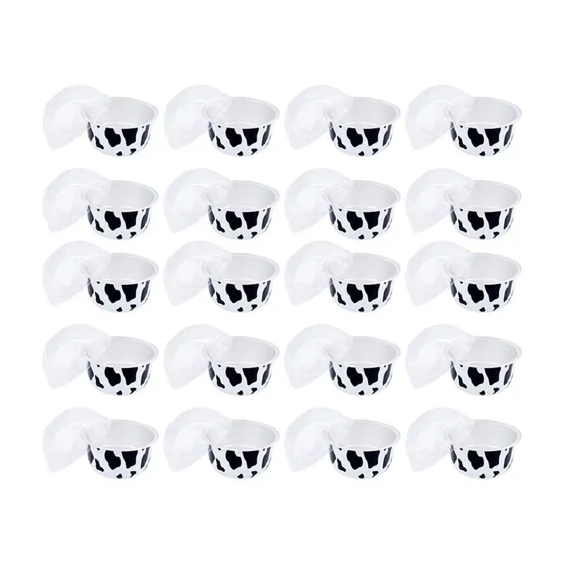 20pcs Cake Cup Lids Cow Grain Aluminum Foil Durable Dessert Pudding for Home Baking Kitchen Accessories | Дом и сад