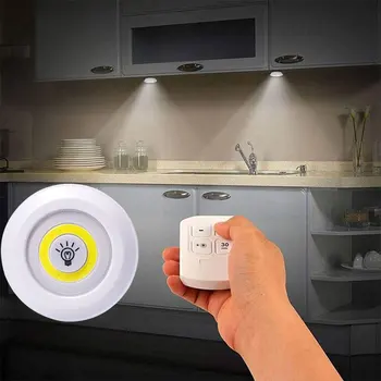 

Dimmable COB LED Under Cabinet Light Battery Operated Night Lamps With Remote Control For Wardrobe Bathroom Kitchen Lighting