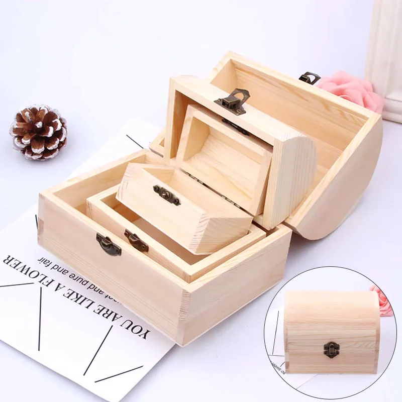 New Arrival Solid Wood Arched Wooden Box Large And Medium DIY Clay Painted White Blank Handmade | Дом и сад