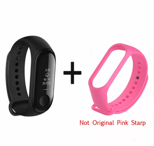 add pink starp Xiaomi mi-браслет 3 Смарт-Браслет фитнес-браслет mi Band 3 большой сенсорный экран OLED частота сердечных сокращений Smartband - Цвет: add pink starp