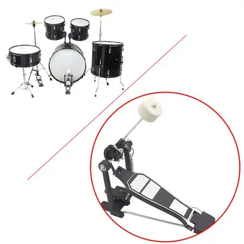 

Single Foot Pedal with Drum Wool Beater Felt Hammer Chain Drive Adjustable Stroke Tension Spring Bass Kick Drum Hammer Beater