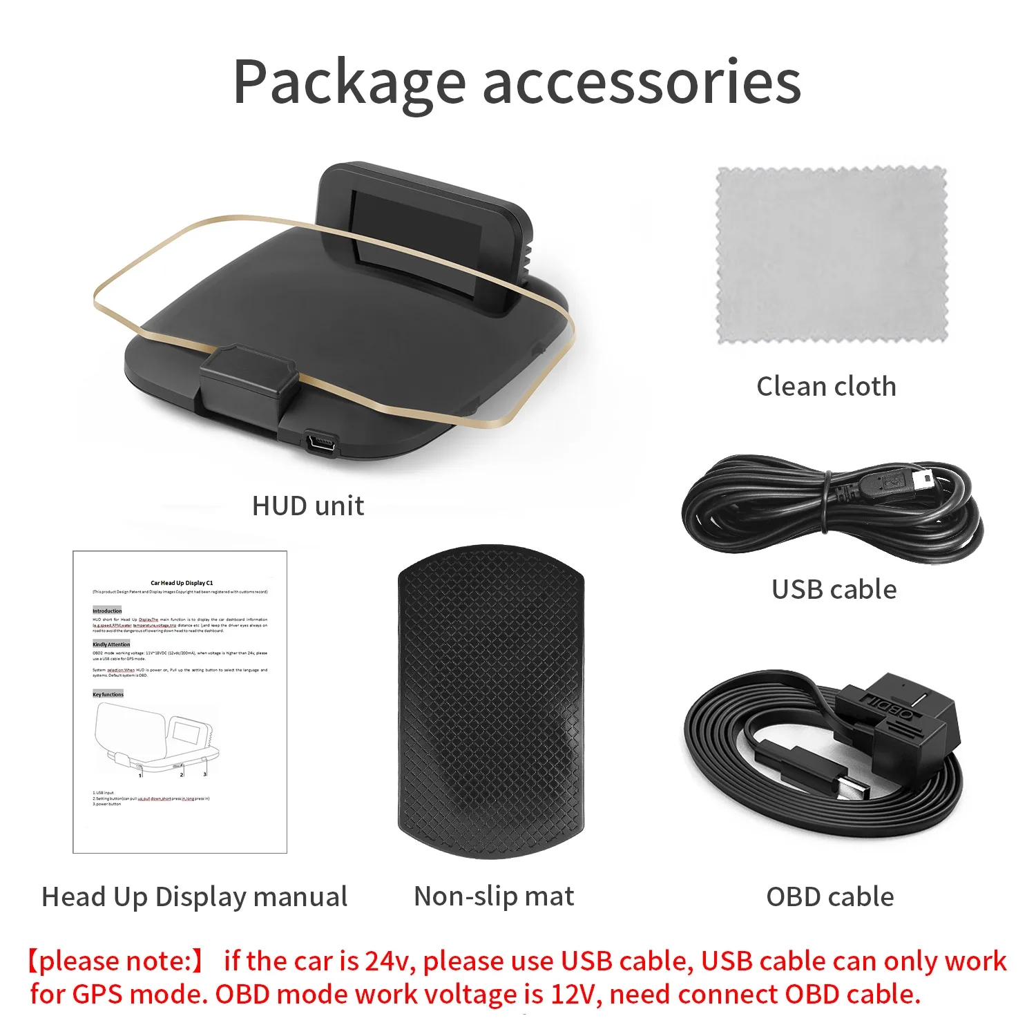 New HUD C1 OBD2+GPS For Car With Glare Shield Head Up Display From China