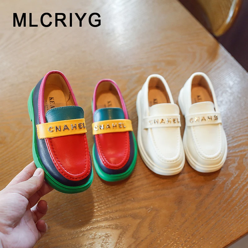

New Autumn Kids Pu Leather Shoes Children Black Shoes Baby Girls Slip On Flats Boys School Shoes Fashion Loafer Party Moccasin