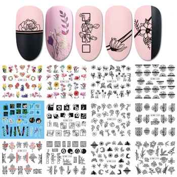 

12 Designs Nail Art Slider Black Lace Flower Full Wrap Sticker Water Transfer Decal Decor Polish Manicure Tattoo LABN1213-1224-2
