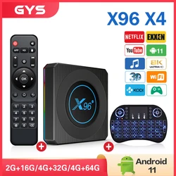 Tv box android X96 X4 Amlogic S905X4 Smart TV Box Android 11 4G 64G Wifi Youtube AV1 Media Player TVBOX 8K Set top box