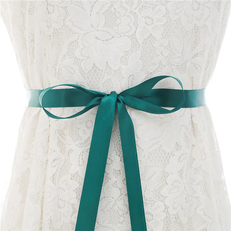 Mecresh элегантный серебристый Стразы Свадебная поясом бело-розовая ленты свадебный пояс для свадебное платье свадебные аксессуары MYD022 - Цвет: Зеленый