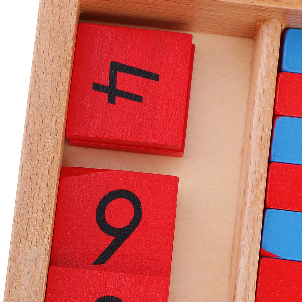 Wooden Number Rods for Kids Montessori Math Learning Counting Toy Education