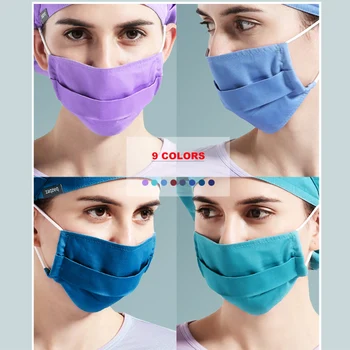 

9 Solid Colors Polyester Masks Elastics Work Accessories 2 Layers Prevent Dust Mask Normal Masks