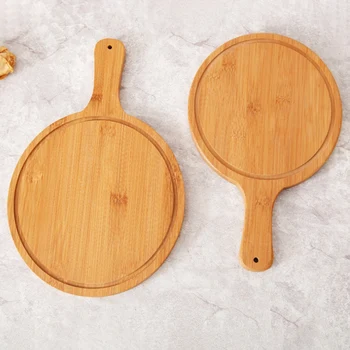 

Wooden Pizza Pan Round Shape Food Tray for Pancake Pie Sushi Steak Serving Tray Cooking Tools