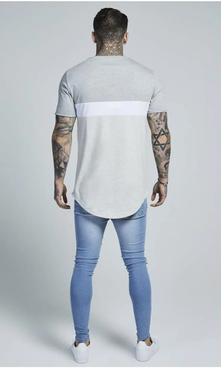 Летняя шелковая мужская футболка Sik с коротким рукавом, Мужская футболка в стиле хип-хоп Siksilk, модные футболки, испанские шелковые мужские футболки