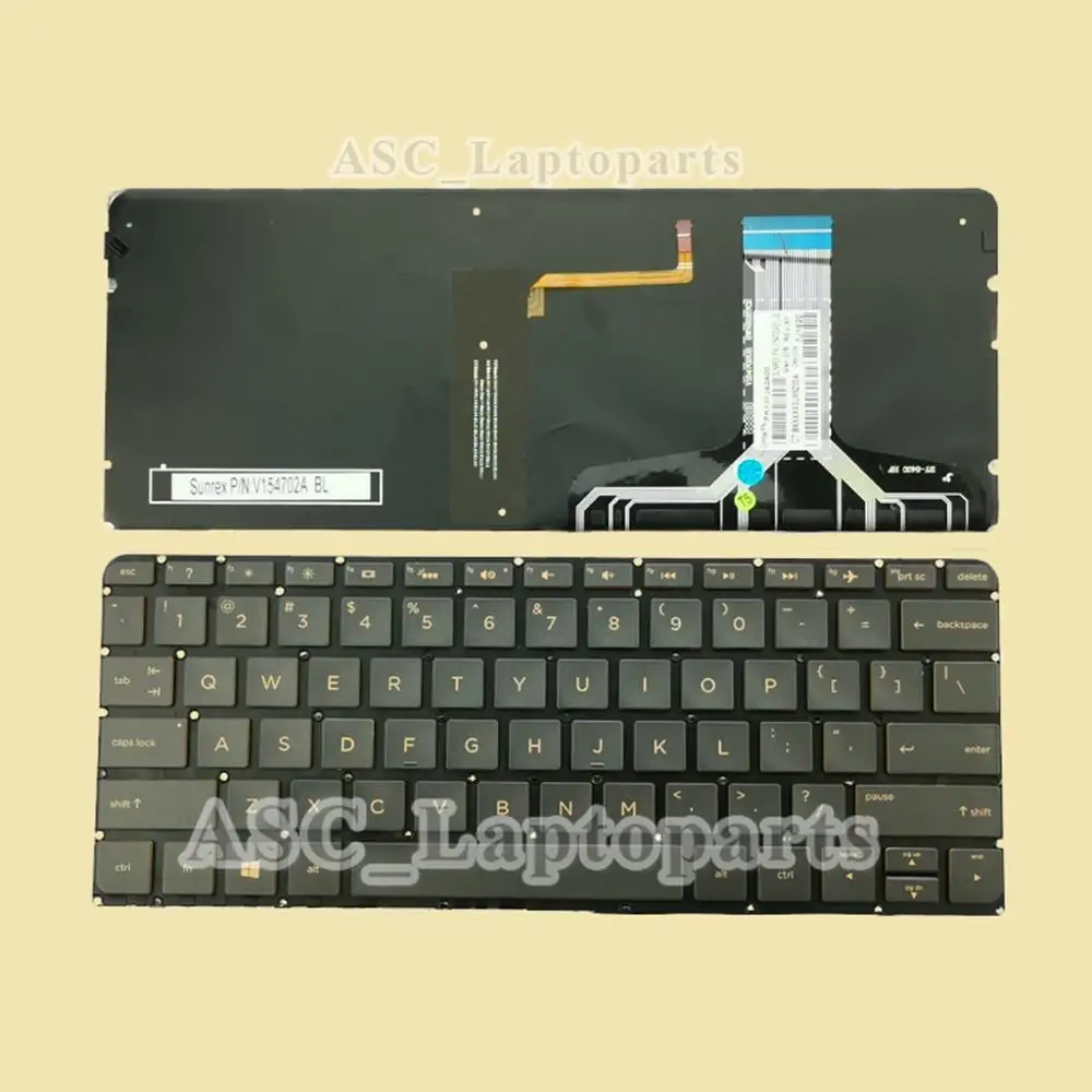 Новая клавиатура US QWERTY для ноутбука hp Spectre 13-v000 13-v001dx с подсветкой коричневые