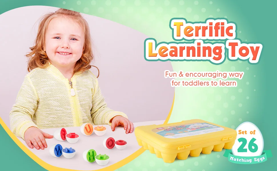 Play Brainy Montessori Alphabet Matching Eggs 26 PcABC Letters Set 