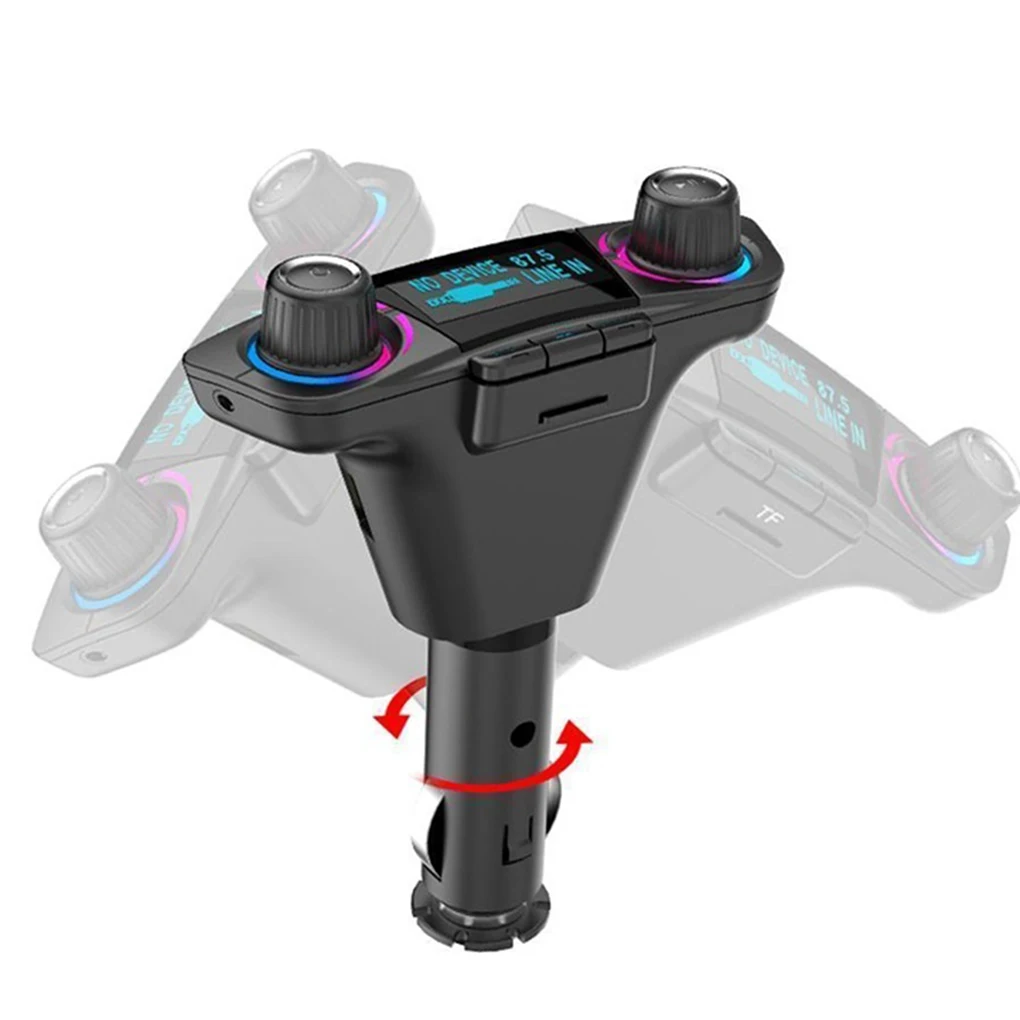 Car 1.3 Inches LCD Screen MP3 Player Bluetooth Handsfree Speaker 2 USB Port Charger EQ Control