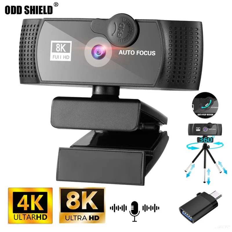 Веб-камера с микрофоном 8K 4K Full HD | Компьютеры и офис