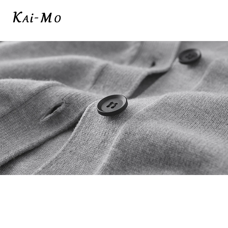 KAI-MO мягкий кашемировый кардиган женский свитер inverno куртка с v-образным вырезом джемпер Pull Femme Hiver уличная одежда женский кардиган