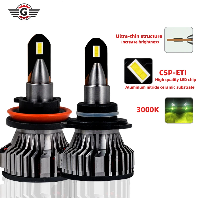 

2PCS Super Bright H4 H7 Car Led Bulbs 12000LM 3000K 6000K H1 H4 H7 H8 H11 Hb4 9006 Hb3 9005 9012 Turbo Led headlight For Car