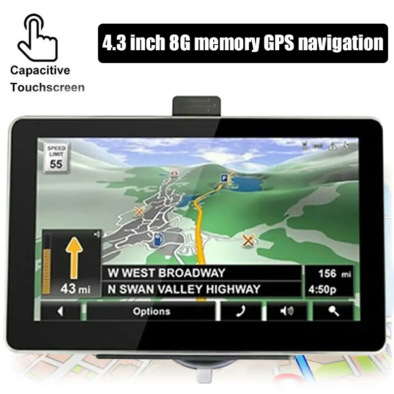 Vehemo 4,3 дюймов 8 ГБ Автомобильный навигатор gps навигатор электронный альбом автомобильный навигатор датчики цифровая универсальная Электроника
