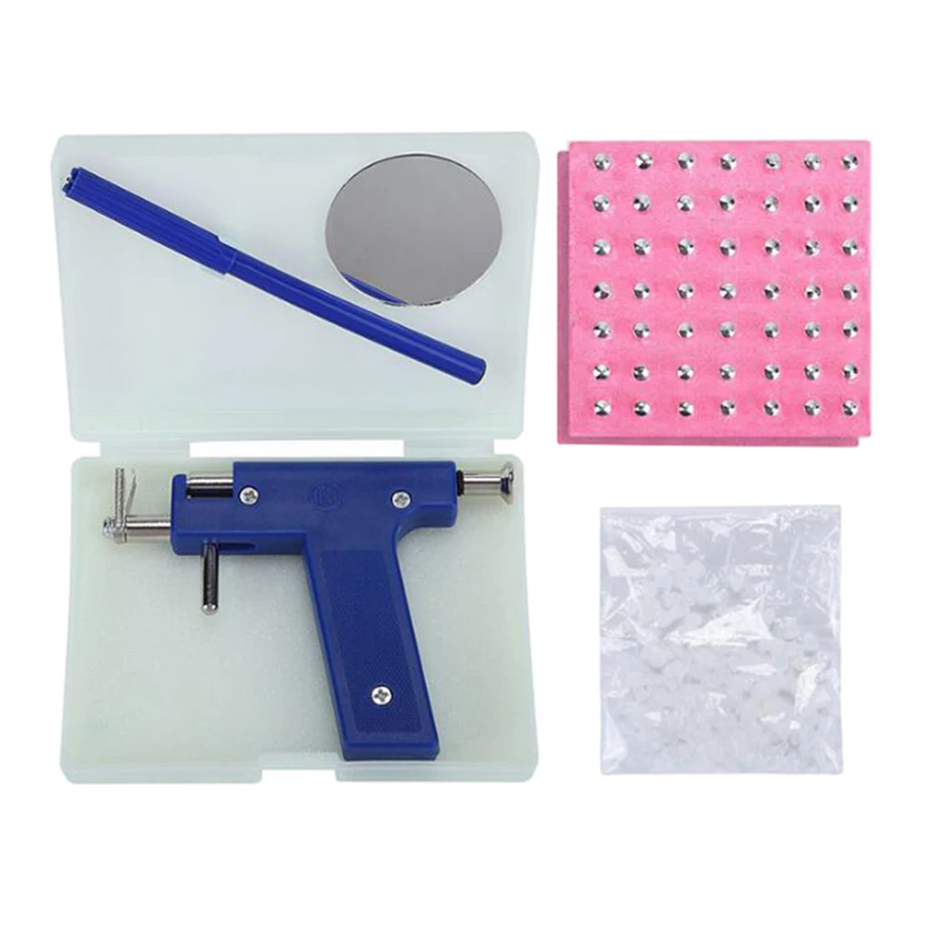 Steel Body Nose Ear Piercing  Earring Machine 49x Ear Stud Tool For Men Women Steel Ear Nose Navel Body Piercing Gun Tool Kit