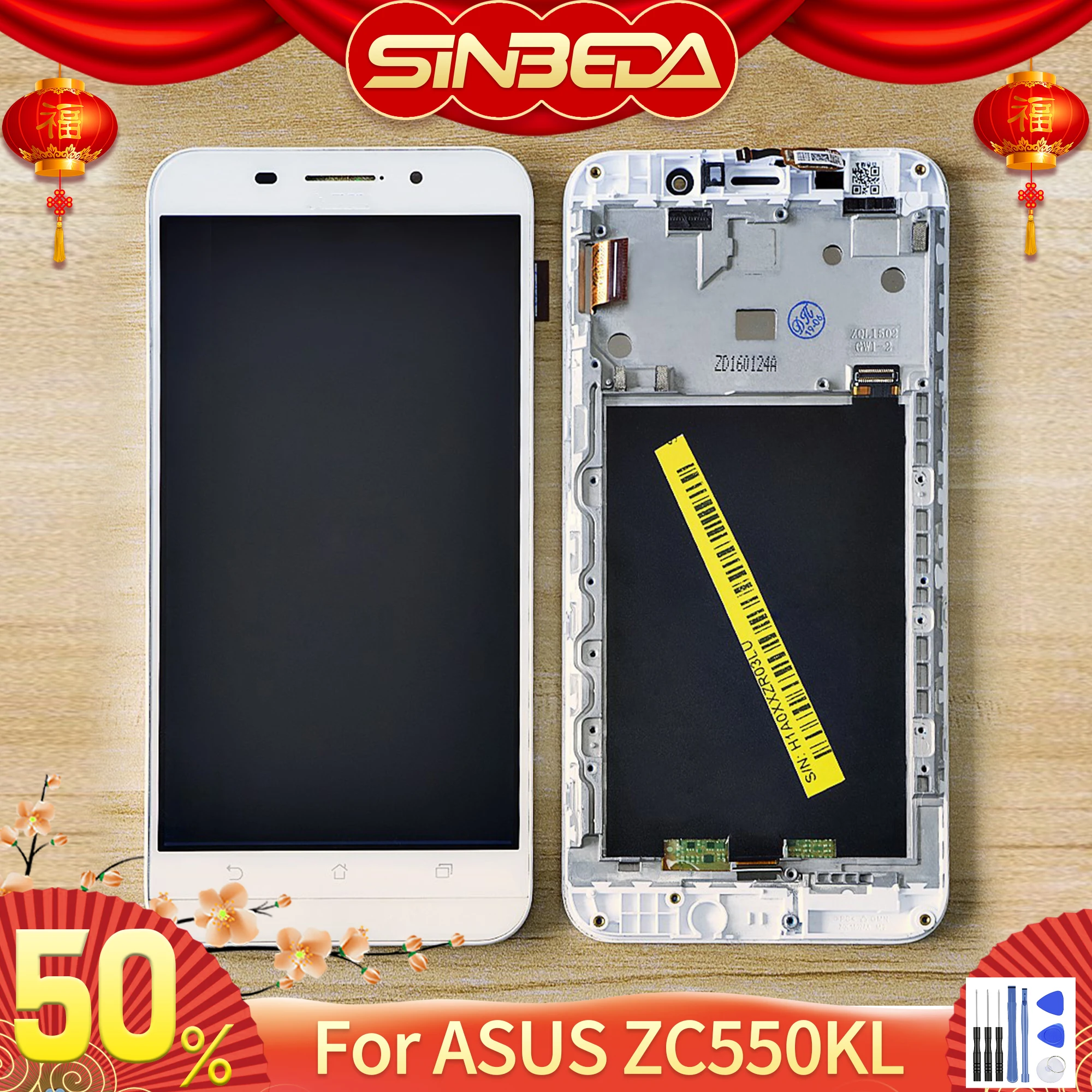 Beste Originele 5.5 Lcd Voor Asus Zenfone Max ZC550KL Z010DA Lcd Touch Screen Digitizer Vergadering Frame Voor Asus ZC550KL Display