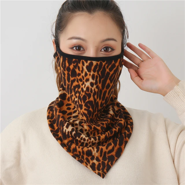 2021 Winter Face Mask Scarf Women Ring Neck Scarves Foulard Cotton Feeling Warm Fashion Print Men Outdoor Sport Unisex Bandana MST-2